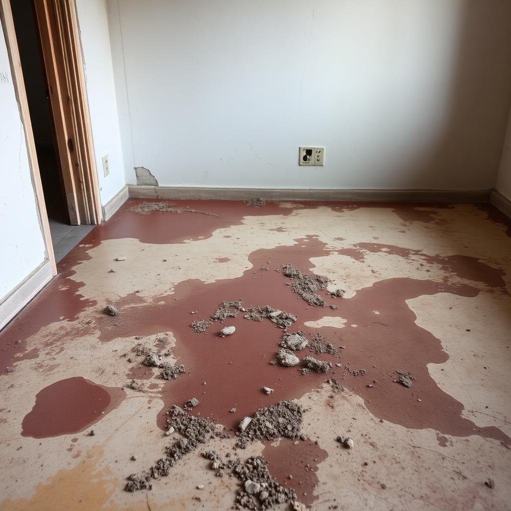 Piso antes da limpeza